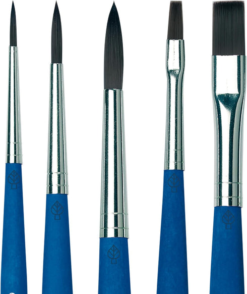 da Vinci Student Series 3504 Forte Student - 5 Brush Set - Beginner Forte Synthetics with Blue Handles - Rugged and Strong for All Media...