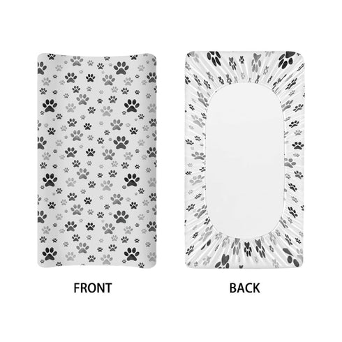 Changing Pad Covers for Boys Girls, Animal Paw Print Diaper Changing Table Pad Cover Soft Comfy Changing Mat Covers for 32"x16" Contoured Pad...