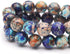 Natural Gemstone Beads for Jewelry Making,8mm Mixed Blue Imperial Jasper Polished Round Smooth Stone Beads,Genuine Real Stone Beads for Bracelet N...