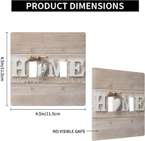 Home Wall Plate 2 Gang Double Toggle Decorative Light Switch Cover Modern Abstract Switch Plate Cover for Bathroom Kitchen Home Decor White Love...