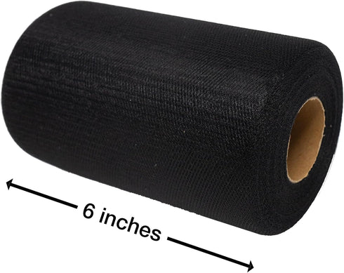 Singer Black Tulle Fabric Rolls 6 Inch by 100 Yards (300 ft)...