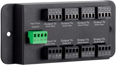 Monoprice 8 Zone Single Input Speaker Distribution Hub, Connect Up to 8 Pairs of Speakers to A Single Amplifier or Receiver, Black (138161)...