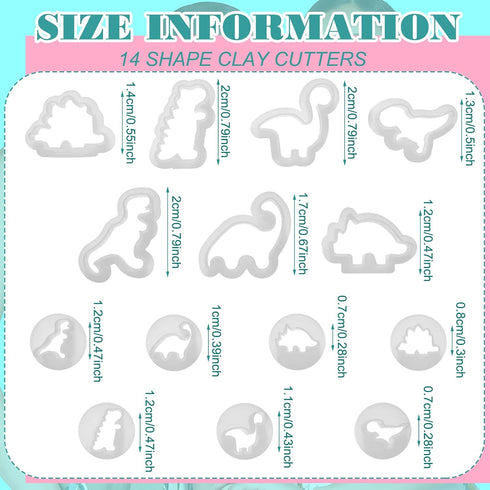 14 Pcs Dinosaur Clay Cutters Mini Dinosaur Shaped Earring Making Tool Kit Cute Jewelry Modeling Polymer DIY Supplies Embossing Animal Earring Mold...