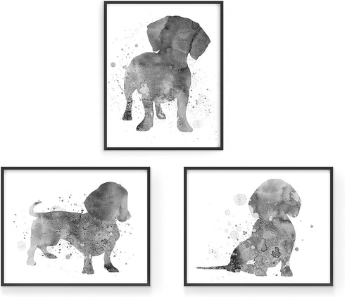 Summit Designs Dachshund Wall Art Set of 4 (8x10) Unframed Prints – Cute Dog-Themed Decor for Kids’ Rooms, Dog Lovers, and Pet-Themed Spaces – Gif...
