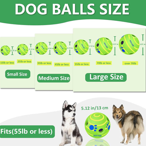 Giggle Ball for Dogs, Interactive Dog Toys, Wobble Ball for Large Dogs, Durable Wiggle Ball Dog Toy for Relieve Anxiety, Fun Giggle Sounds Babble ...