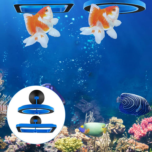Fish Feeding Ring, 2 Pieces Fish Feeder Aquarium Fish Turtle Tank Accessories Food Feeder Circle for Guppy, Bettas, Goldfish, Turtle (Blue)...