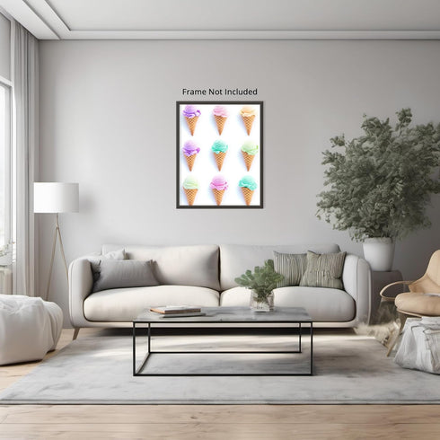 Posterizer 1 pcs-colorful pastel ice cream cones minimal poster 5-Kitchen & Bar Art- Art for Cafe, Restaurant, Coffee Bar - unframed wall art...