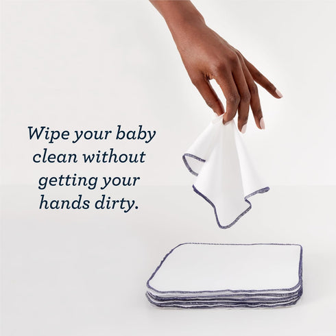 Esembly Wipe Ups, Organic Cotton Reusable Baby Wipes, Soft and Sturdy Washable Cloth Diaper Wipes, One Size, 12-pk...