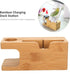 Pssopp Bamboo Charging Station Wooden Charging Station Desktop Docking Station Organizer for Cellphone Smart Watch Tablet Charging Cables...