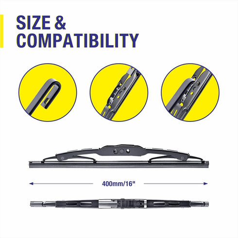 3 Wipers 26"/20"/16" Replacement For Dodge Grand Caravan 2019-2008 (Set of 3), 26 Inch+20 Inch Windshield Wiper Blades with 16 Inch Rear Wiper Bla...