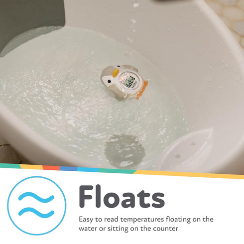Nuby Bath and Room Digital Thermometer - Baby Thermometer for Safe and Cozy Bath and Room Temperatures - Penguin...