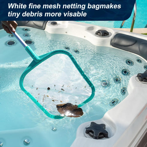 Pool Skimmer Net with Pole, 26", Hot Tub Skimmer Net, Pool Skimmer Net with Pole, Fine Mesh Net Skimmer Rake...