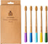 Superbee Biodegradable Bamboo toothbrushes – 5 Pack – Soft bristles for Adults & Kids’ Teeth with Colorful Handles - Eco-Friendly Natural Bamboo t...