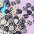 200Pcs Black & White Plaid Wooden Buttons Versatile 1.5 cm Sew-On Accessories for DIY Fashion & Crafts...