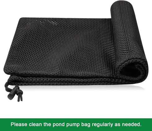 2 Pcs 12.2" x 15.9" Pump Barrier Bag, Pond Pump Filter Bag, Black Media Bag Large Pump Mesh Bag for Outdoor Water Ponds Filters (2Pcs-12.2"x 15.9"...