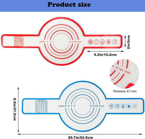 2 PCS Silicone Bread Sling for Dutch Oven Reusable Silicone Bread Baking Mats Non-Stick & Easy Clean Bread Sling with Long Handles Easy to Transfe...