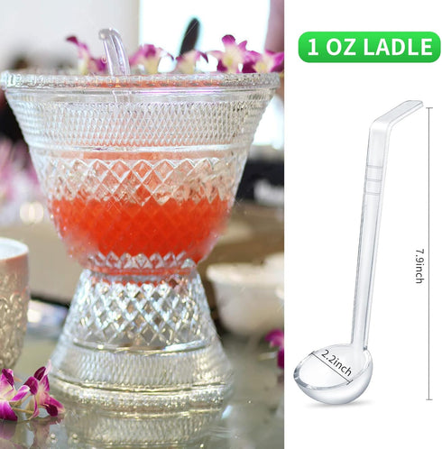 4 pieces 1 oz ladle clear small gravy ladle long handle Acrylic 7.9 Inch Perfect for Serving Dressings,punch bowl, Sauces and Toppings (1oz, small...