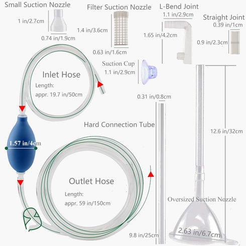Aquarium Siphon and Gravel Cleaner kit Fit for Small Tank...