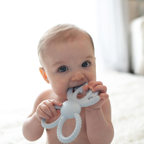 Dr. Brown's Flexees Blue Bunny, Soft 100% Silicone Baby Teether, BPA Free, 3m+...