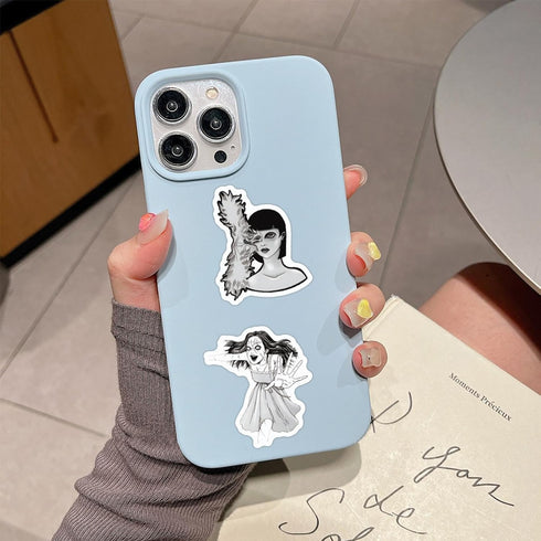 120pcs Junji Ito Stickers for Water Bottles, Black White Horror Manga Stickers, Cool Thriller Waterproof Vinyl Decals for Teens Adults Laptop Car ...