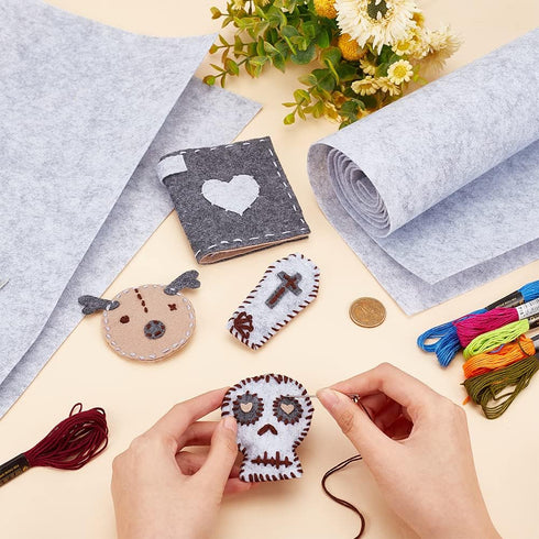 BENECREAT 9.8ft x 15.75" Light Gray Felt Fabric, Jewelry Box Lining, Craft Felt Fabric for Halloween Decorations, DIY Photo Frames and Jewelry Box...