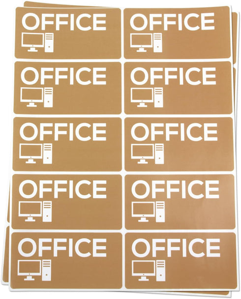 Office Moving Stickers - 4" x 2" Light Brown Color Coded Home Moving Labels Stickers for Packing Organizing & Easy Moving Supply Kit Moving Labels...