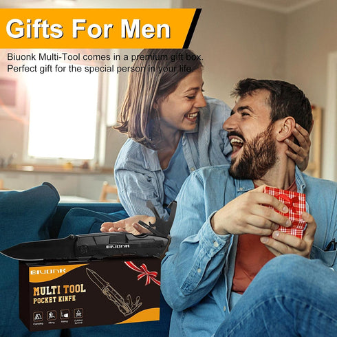 Mens Gifts, Multitool Pocket Knife, Gifts for Men Husband, Father's Day Birthday Gifts, Utility Knife Folding Tactical Knife With Blade, Plier, Sc...