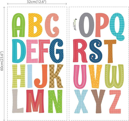 DECOWALL DS8-1701A Uppercase Alphabet ABC Letter Kids Wall Stickers Wall Decals Peel and Stick Removable Wall Stickers for Kids Nursery Bedroom Li...
