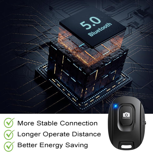 Wireless Camera Remote Shutter for Photos and Videos (2 Pack), Bluetooth Camera Remote Clicker Selfie Button Compatible with iPhone and Android Ce...