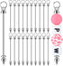 20 Pcs Beadable Keychain Bar Silver Metal Keychain Making Supplies Beaded Keychain Bars for Beads Bulk Jewelry Making Charms Accessories Pendant D...
