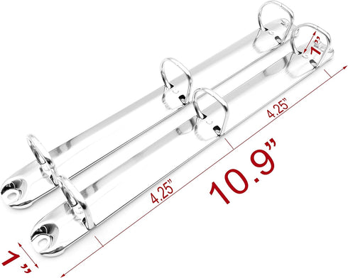 2Pack Letter Size 3 D-Rings Binder Mechanism without Trigger, 11 inch Sheet Size, No Boosters (25mm(1 inch base width))...