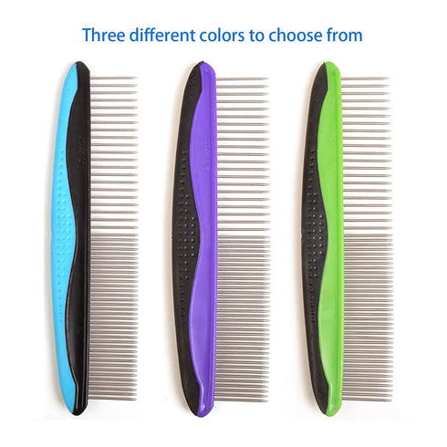 ROPO Dog comb Pet grooming comb Cat comb for removing matted fur Proper care prevents knots and mats in long and short-haired pets Non-slip comfor...