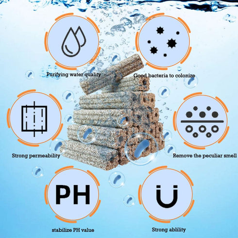 PINVNBY 20 Pcs 6.2-Inch Large Aquarium Filter Media Fish Tank Ceramic Media for Sump Canister Filter,Bakki Showers Filter,Trickle Filter,Aquacultu...