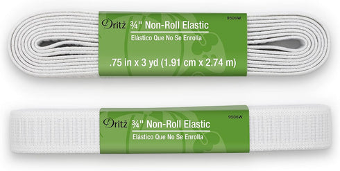 Dritz Non-Roll Elastic 3/4'X3yd-White...