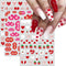 Valentine's Day Nail Stickers Decals Cute Heart Nail Art Decals 3D Self-Adhesive Nail Stickers Heart Strawberry Bow Flower Nail Designs Nail Decal...