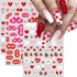 Valentine's Day Nail Stickers Decals Cute Heart Nail Art Decals 3D Self-Adhesive Nail Stickers Heart Strawberry Bow Flower Nail Designs Nail Decal...