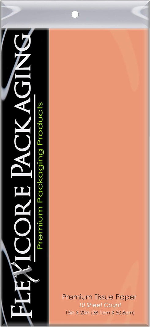 Flexicore Packaging |Orange Gift Wrap Tissue Paper | Size: 15 Inch X 20 Inch | Count: 10 Sheets | DIY Craft, Art, Wrapping, Crepe, Decorations, Po...