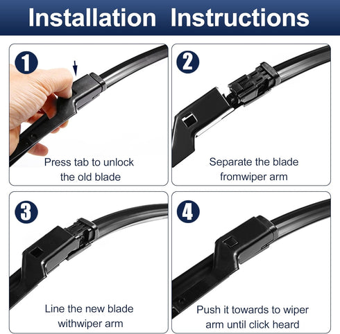 X AUTOHAUX 2pcs 26"+15" Silicone Front Windshield Wiper Blade for Ford Fiesta 2009-2017 Windscreen Wiper OE Replacement Set All-Seasons Top-Lock/P...