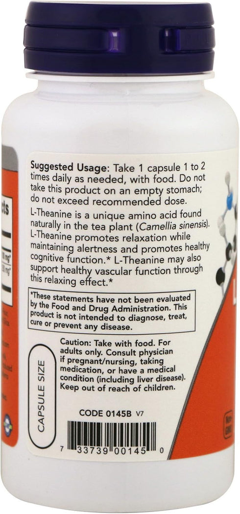 NOW Supplements, L-Theanine 100 mg with Decaf Green Tea, Stress Management*, 90 Veg Capsules...