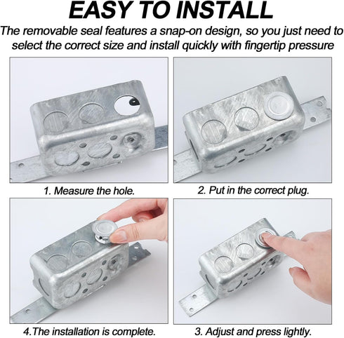36 Pcs Knockout Seal Electrical Box Knockout Plugs for 3/4 Inch Pipe, Round Steel Removable Seal Electrical Box Fittings for Closure Unused Electr...