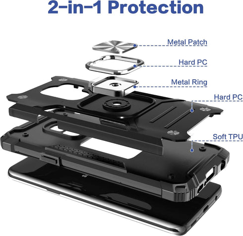 for Galaxy S9 Case,Hybrid Drop Test Cover with Car Mount Kickstand Slim Fit Protective Phone Case for Galaxy S9,Black...