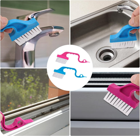 14 PCS Hard Crevice Cleaning Bristle Brush, Bathroom Gap Brush,Small Corner Cleaning Brush Set Tool, Multifunctional Cleaning Tool for Bathrooms K...
