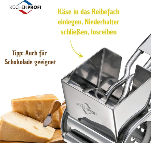 Stainless Steel Single Drum Rotary Cheese Grater, for Chocolate and Nuts - Durable Stainless Steel Rotary Grater...