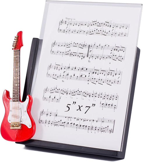 Broadway Gift Red Electric Guitar Decorative Classic Black 5x7 Picture Frame - Musical Photo Frame for Musicians...