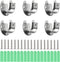Closet Rod Bracket 6 Pack Stainless Steel Closet Rod Holders with Screws, Heavy Duty Closet Rod End Support for Wardrobe Curtain Shower, Silver U-...