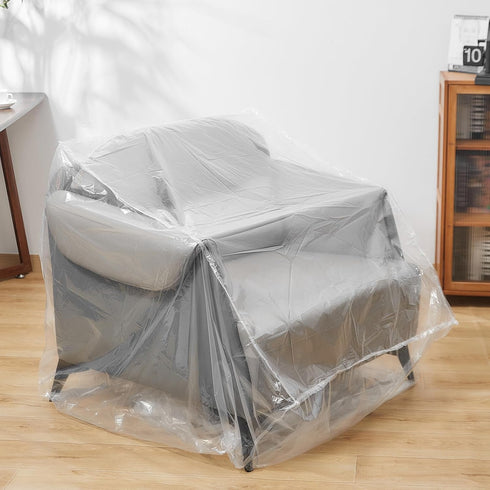 Plastic Furniture Chair Covers for Moving Storage,Extra Large Heavy Duty Chair Couch Covers Protectors,Waterproof Recliner Cover Clear Moving Bags...