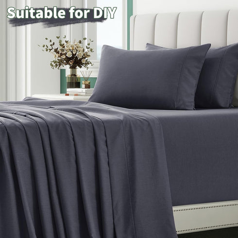 Homiest 100% Viscose Derived from Bamboo Fabric by The Yard, 98 Inch Wide Grey Fabric Soft & Cooling Cloth Fabric, Silky Lining Fabric for Wedding...