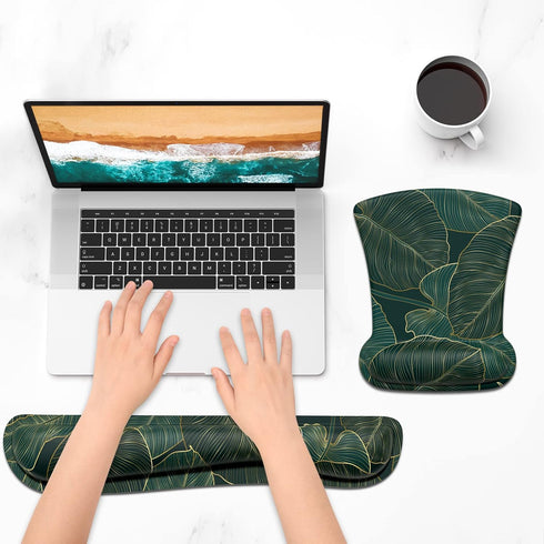 ITNRSIIET Mouse Pad Wrist Support Keyboard Wrist Rest Pad Ergonomic Mousepad Non-Slip Memory Foam Keyboard Pad Easy Typing Pain Relief Perfect for...