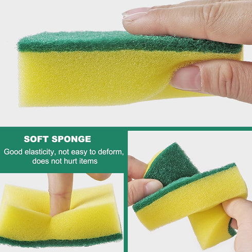 Individually Wrapped Sponges, Kitchen Dishwashing Sponge Bulk, Non Scratch Dishes Scouring Pad Dishcloth, Odor-Free Sponge Wipes for Household Cle...