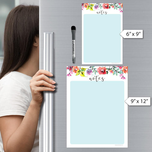 Dry Erase Whiteboard Vinyl Sticker Decal for Notes & Reminders by Glassboard Studio | Removable & Reusable | Magnetic Fine-Tip Marker Included (6 ...